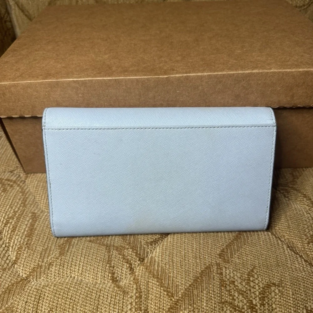 Kate Spade Mikas‎ Pond Phoenix Travel Wallet WLRU2237 Arctic Sky Pre-Loved
